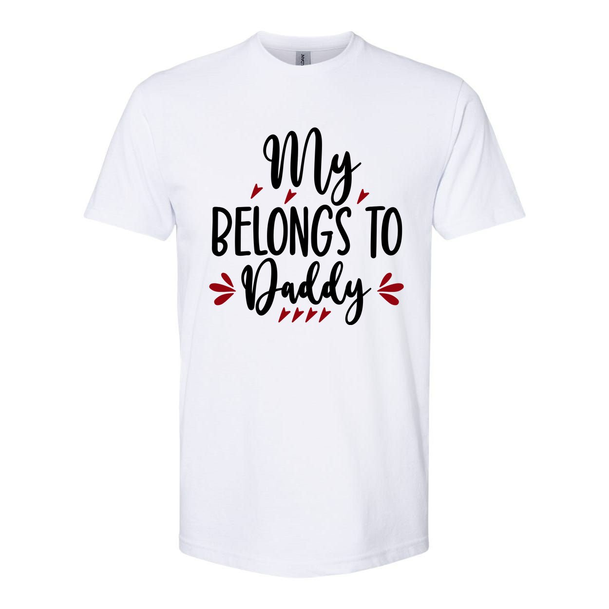 My Belongs To Daddy, Heart, Couple, Valentine White Softstyle CVC T-Shirt