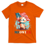 Meowica Cat 4th Of July Usa Patriotic American Flag T-Shirt