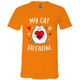 My Cat Is My Valentine Kitten Lover Heart Valentines Day V-Neck T-Shirt