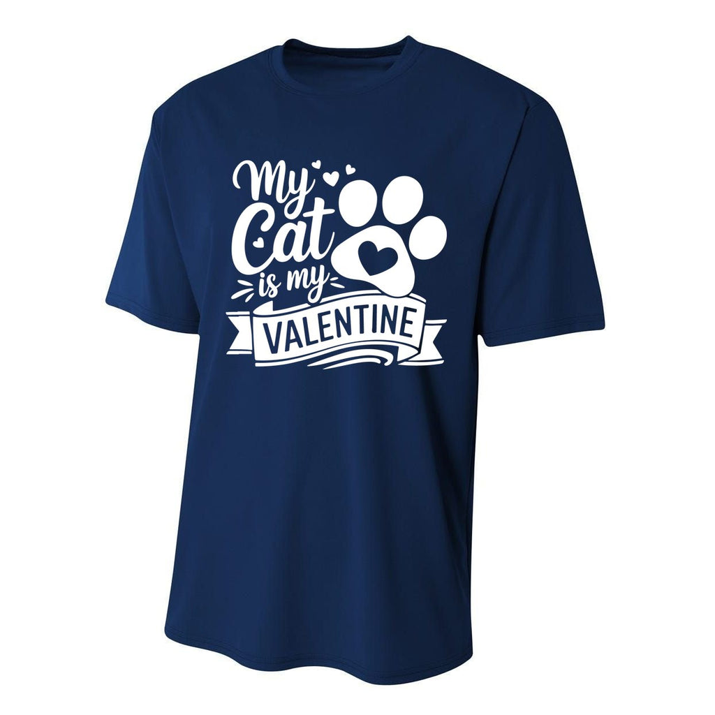 My Cat Is My Valentine Quotes Paws Heart Performance Sprint T-Shirt