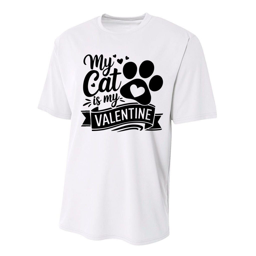 My Cat Is My Valentine Quotes Paws Heart Performance Sprint T-Shirt