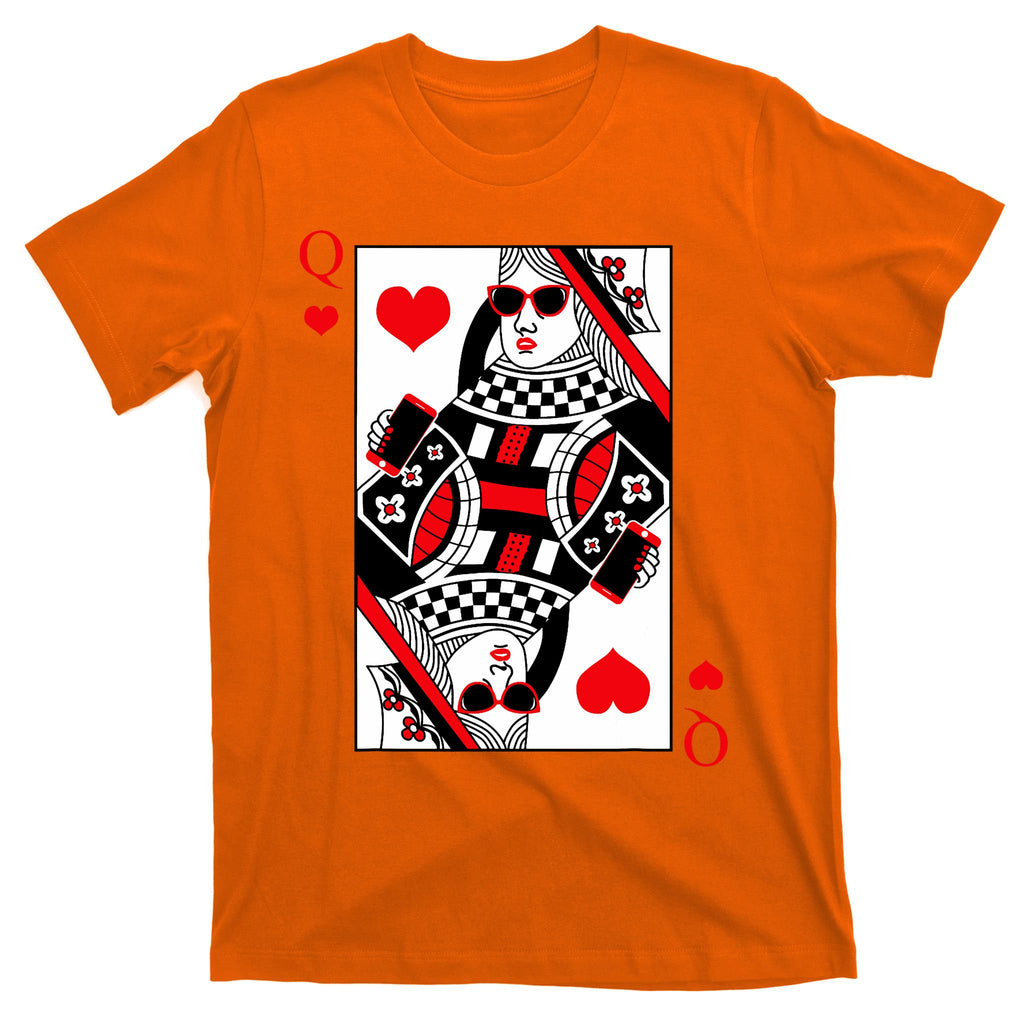 Modern Cool Queen Of Hearts Valentines Day Cool Vday T-Shirt