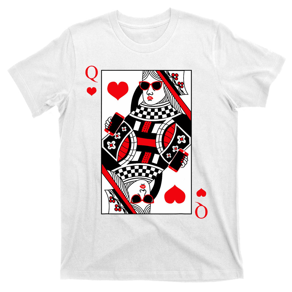 Modern Cool Queen Of Hearts Valentines Day Cool Vday T-Shirt