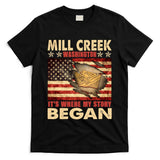 Mill Creek Washington Usa Flag 4th Of July Meaningful Gift T-Shirt