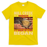 Mill Creek Washington Usa Flag 4th Of July Meaningful Gift T-Shirt