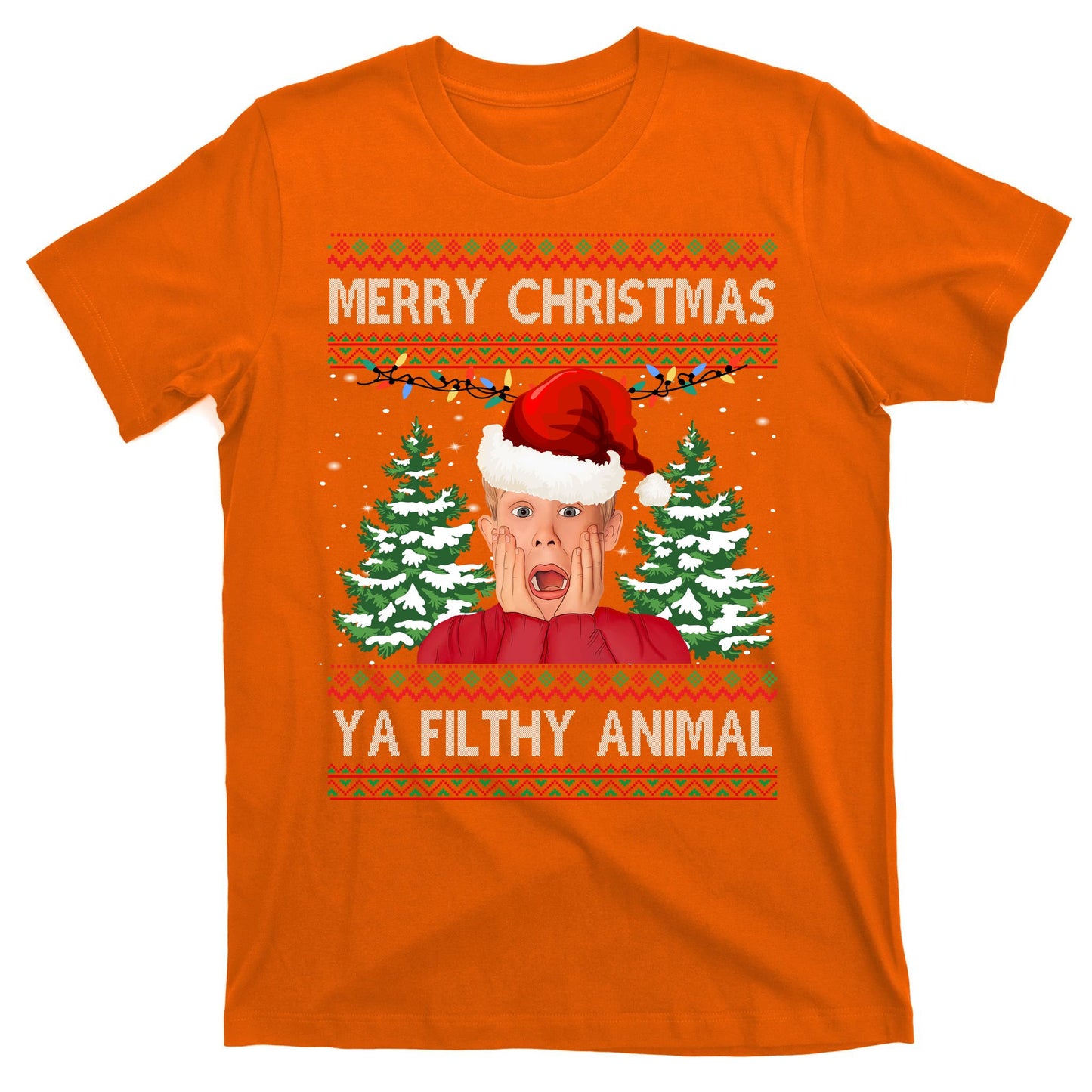 Merry Christmas Ya Filthy Animal Funny Ugly Christmas T-Shirt