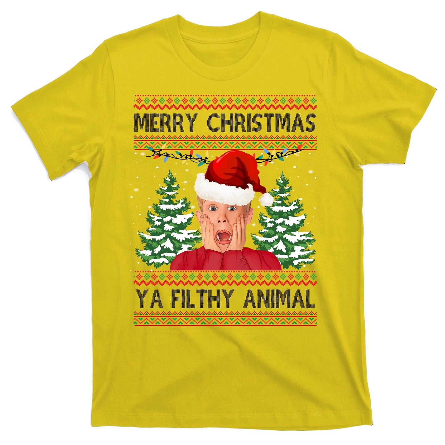 Merry Christmas Ya Filthy Animal Funny Ugly Christmas T-Shirt