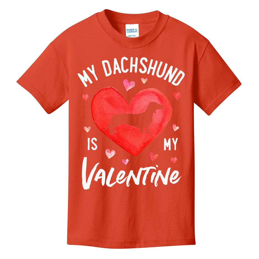 My Dachshund Is My Valentine Valentines Day Kids T-Shirt