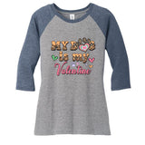 My Dog Is My Valentine Gift For Valentine Day Women's Tri-Blend 3/4-Sleeve Raglan Shirt