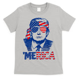 Merica Donald Trump 4th Of July Patristic American Flag T-Shirt