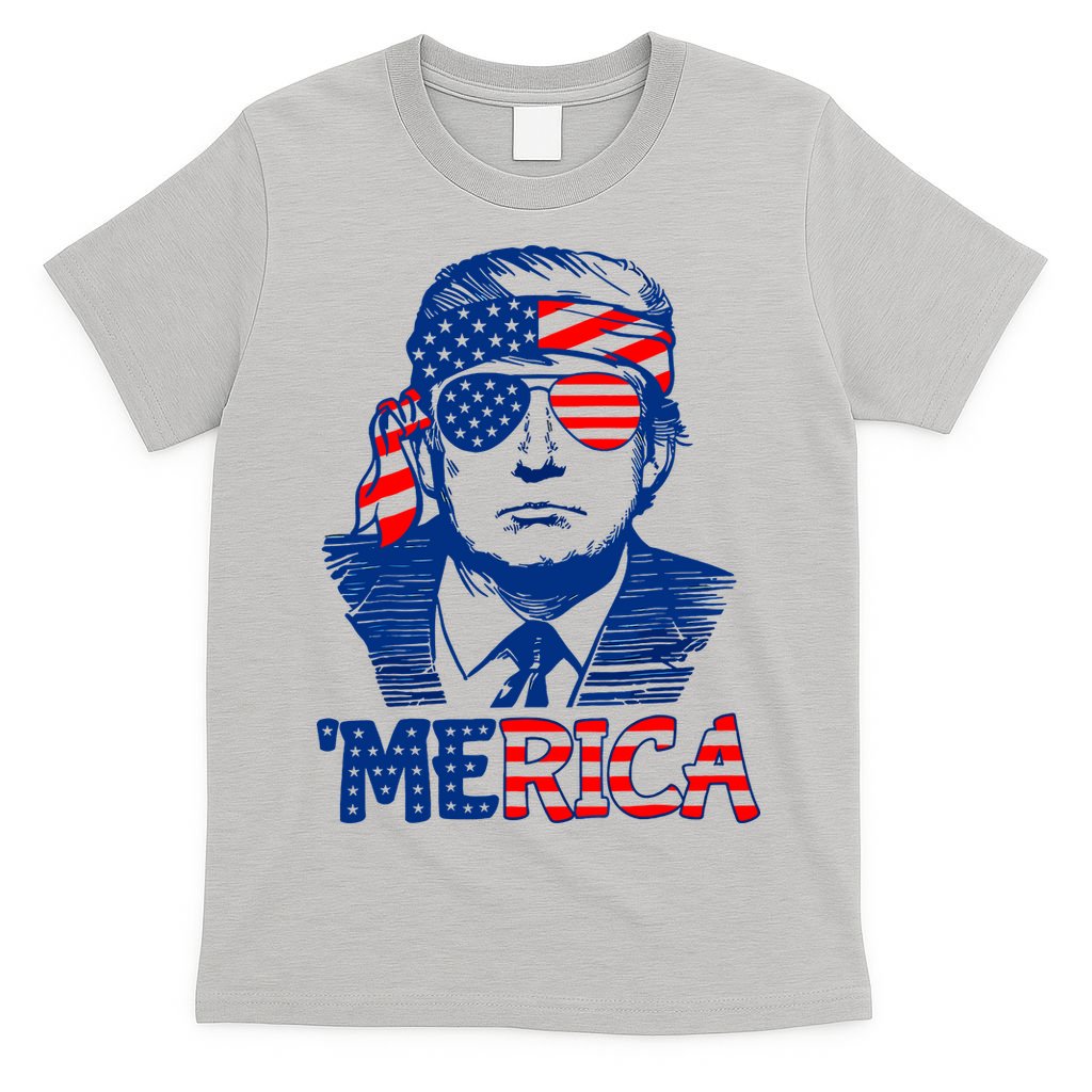 Merica Donald Trump 4th Of July Patristic American Flag T-Shirt