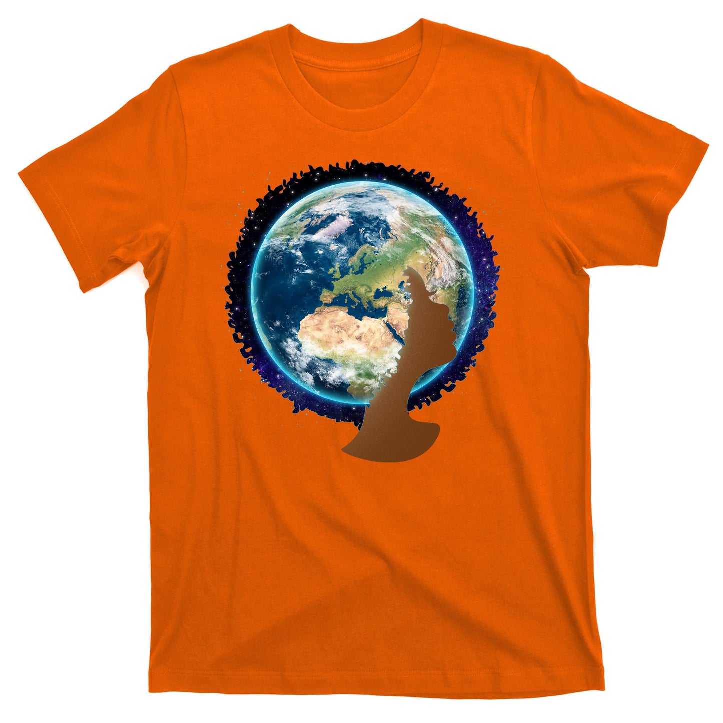 Mother Earth Afro Hair Galaxy T-Shirt