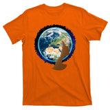 Mother Earth Afro Hair Galaxy T-Shirt