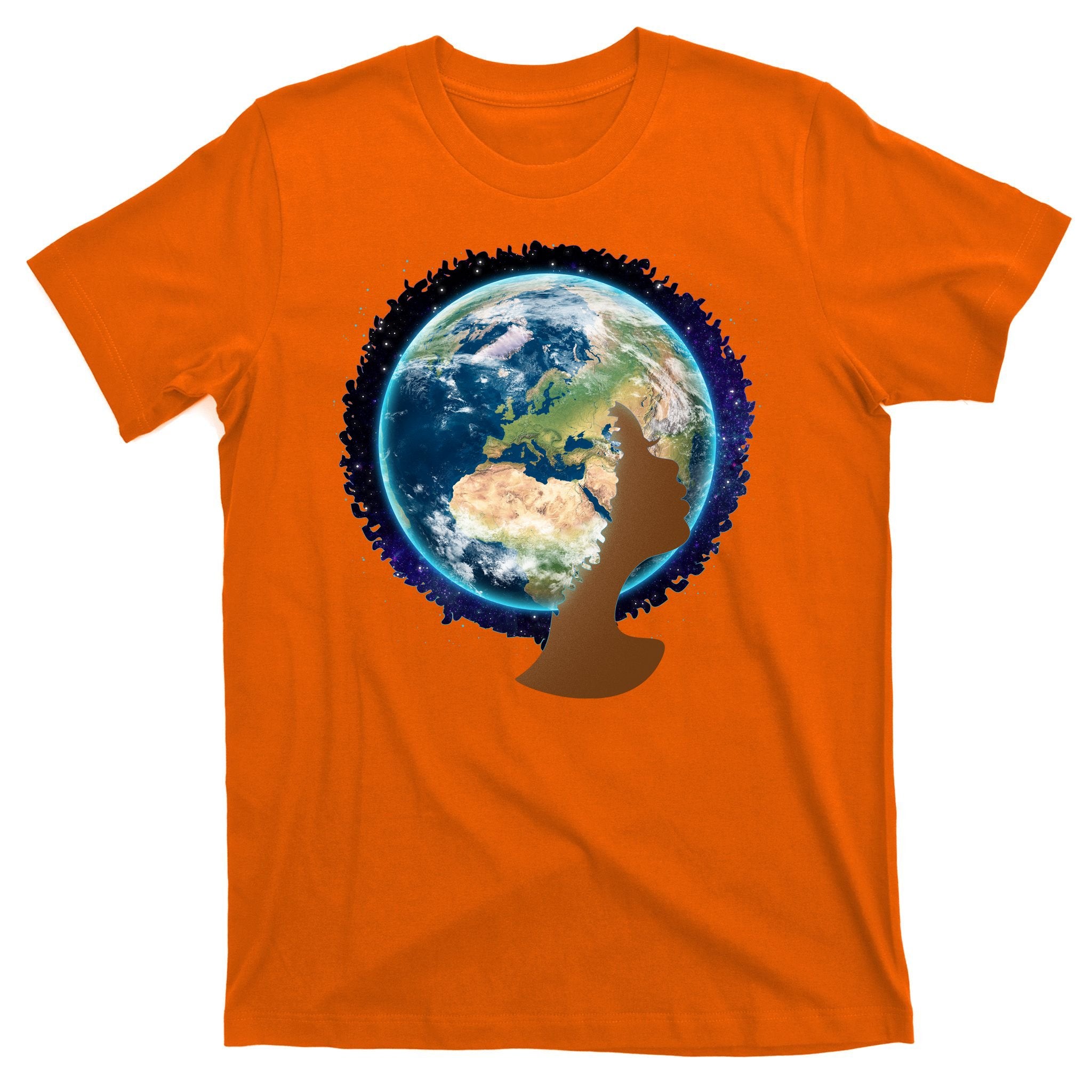 Mother Earth Afro Hair Galaxy T-Shirt