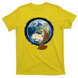 Mother Earth Afro Hair Galaxy T-Shirt