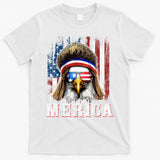Merica Eagle Mullet 4th Of July American Flag Stars Stripes T-Shirt
