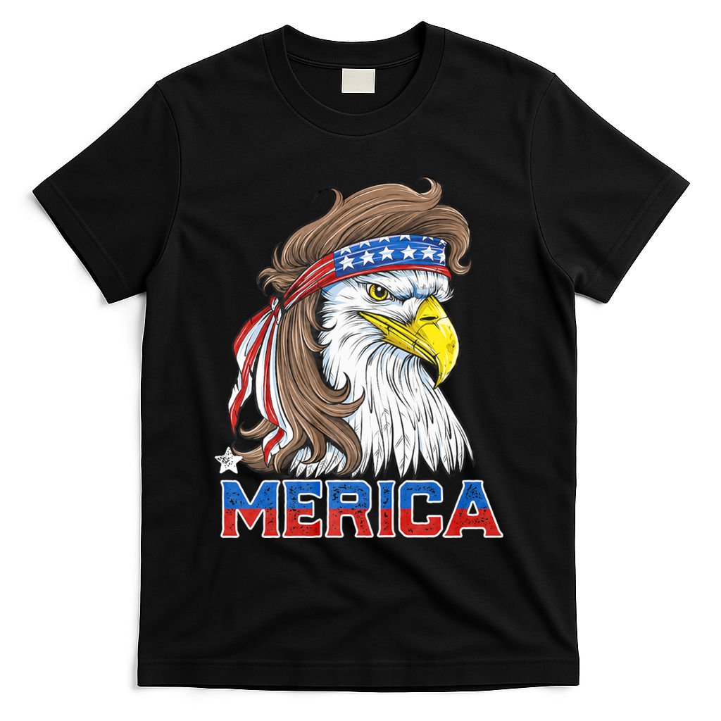 Merica Eagle Mullet 4th Of July American Flag Usa T-Shirt
