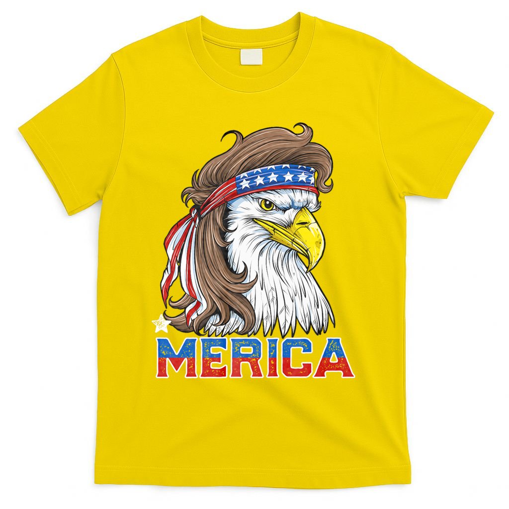 Merica Eagle Mullet 4th Of July American Flag Usa T-Shirt