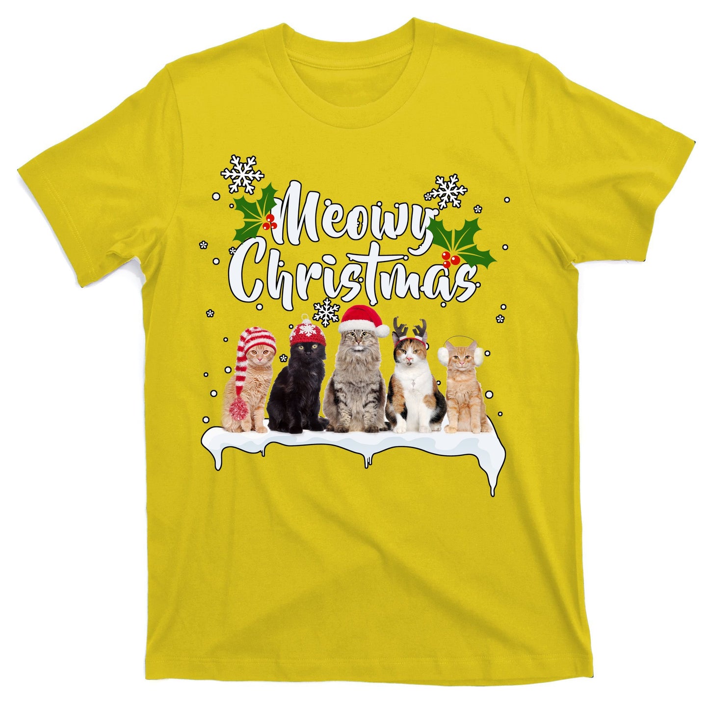 Meowy Christmas Winter Cats T-Shirt