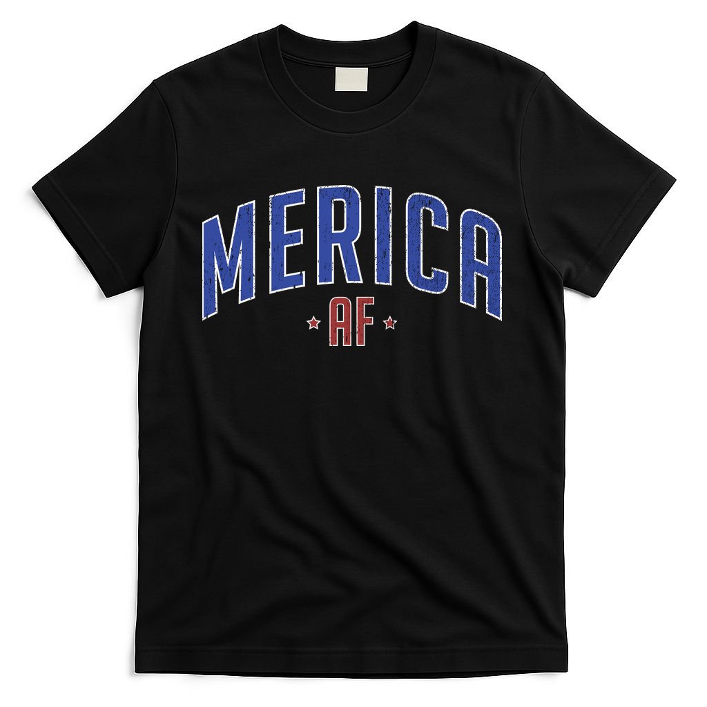 Merica AF Distressed USA Logo T-Shirt