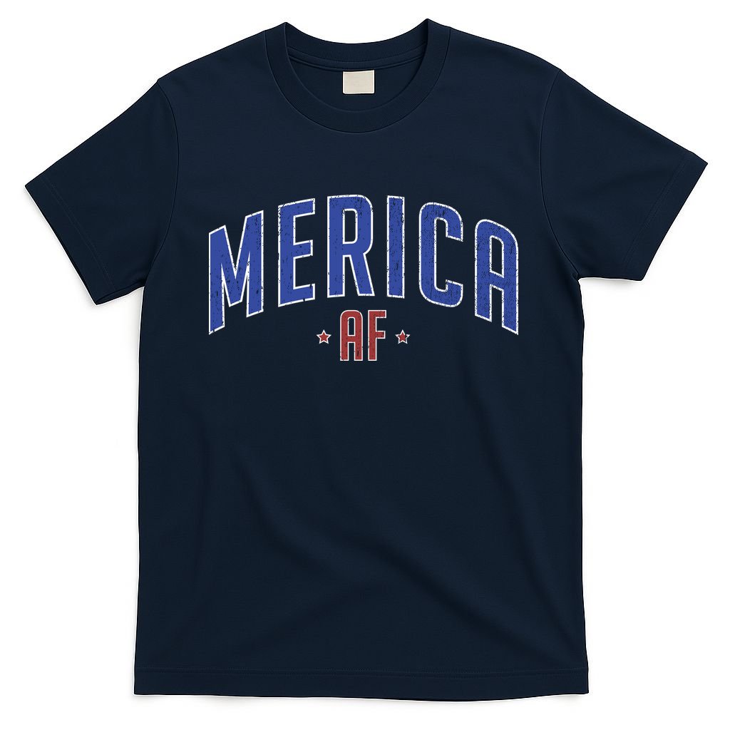 Merica AF Distressed USA Logo T-Shirt