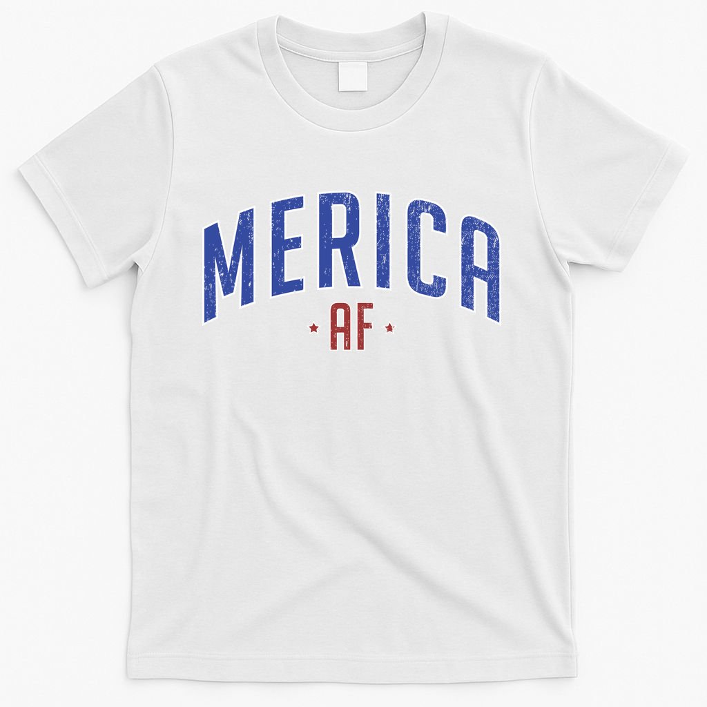 Merica AF Distressed USA Logo T-Shirt