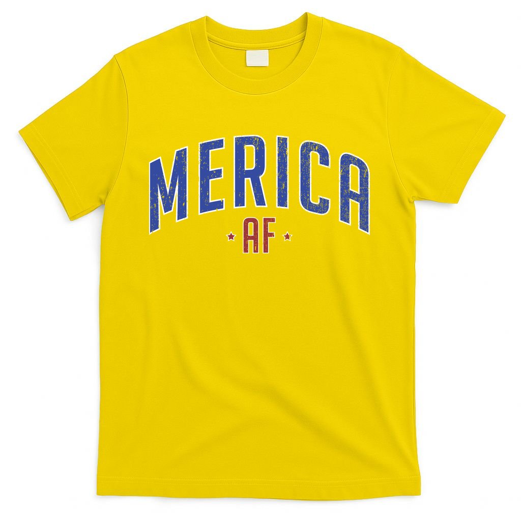Merica AF Distressed USA Logo T-Shirt