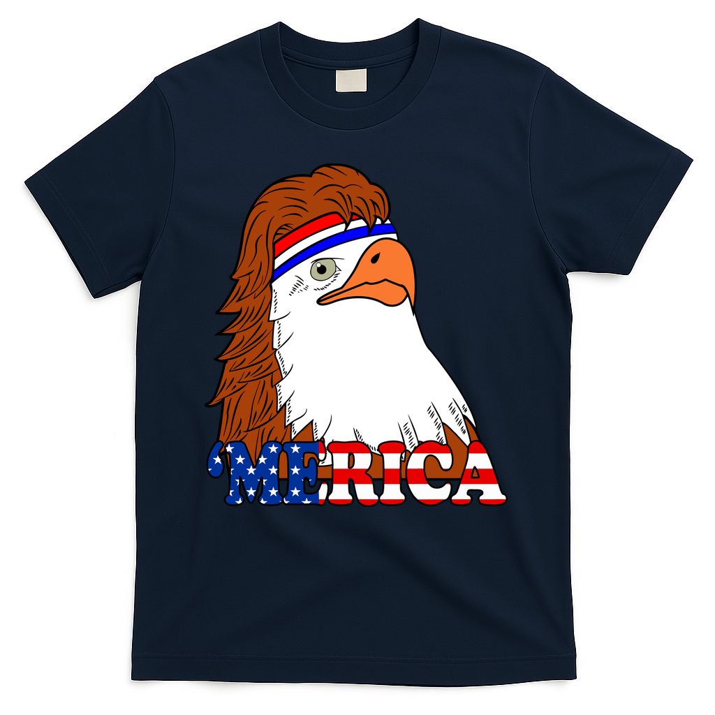 Merica Bald Eagle Retro USA Flag T-Shirt