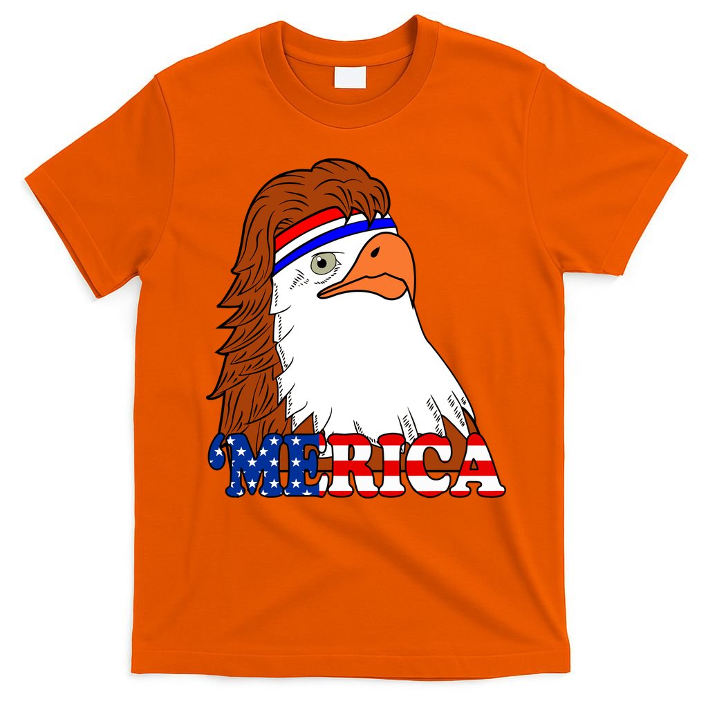 Merica Bald Eagle Retro USA Flag T-Shirt