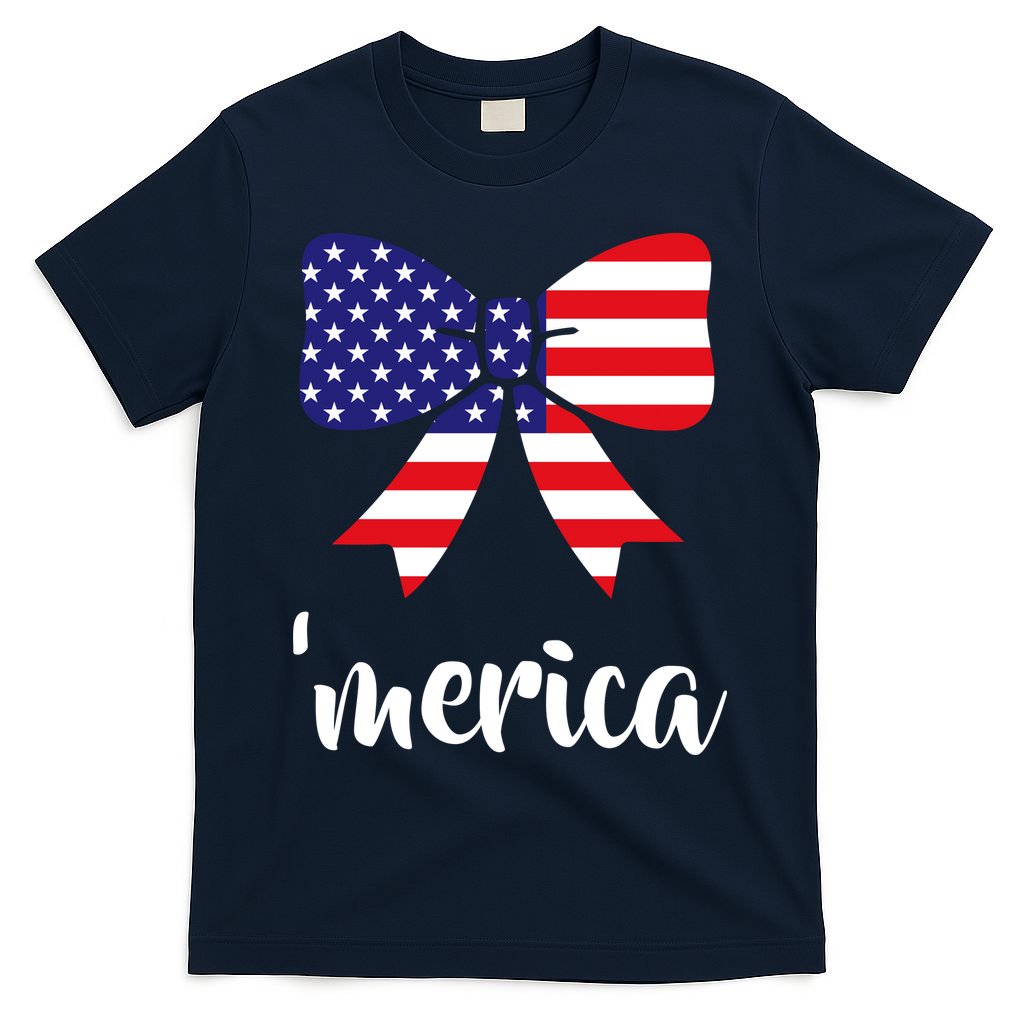 Merica Bow Tie USA Flag T-Shirt