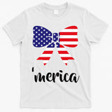 Merica Bow Tie USA Flag T-Shirt