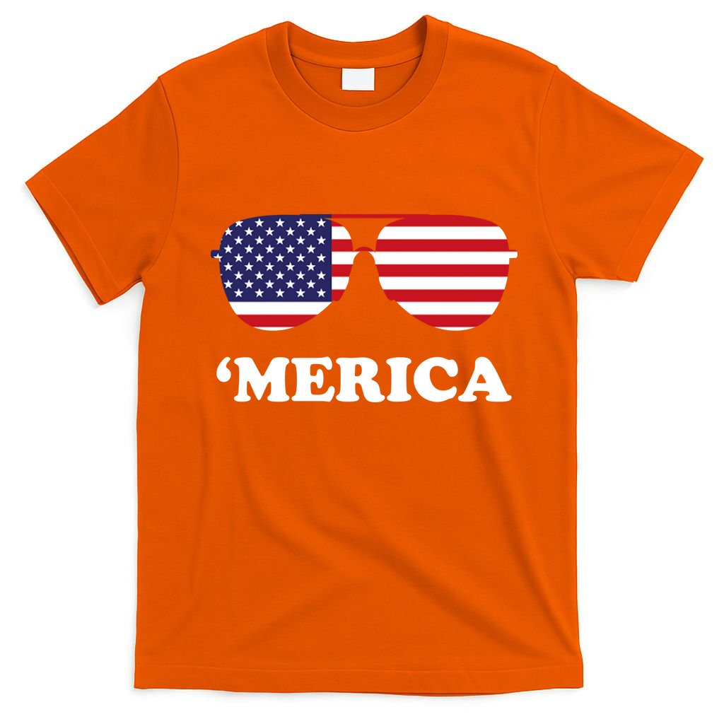 Merica Sun Glasses Shades USA Flag T-Shirt