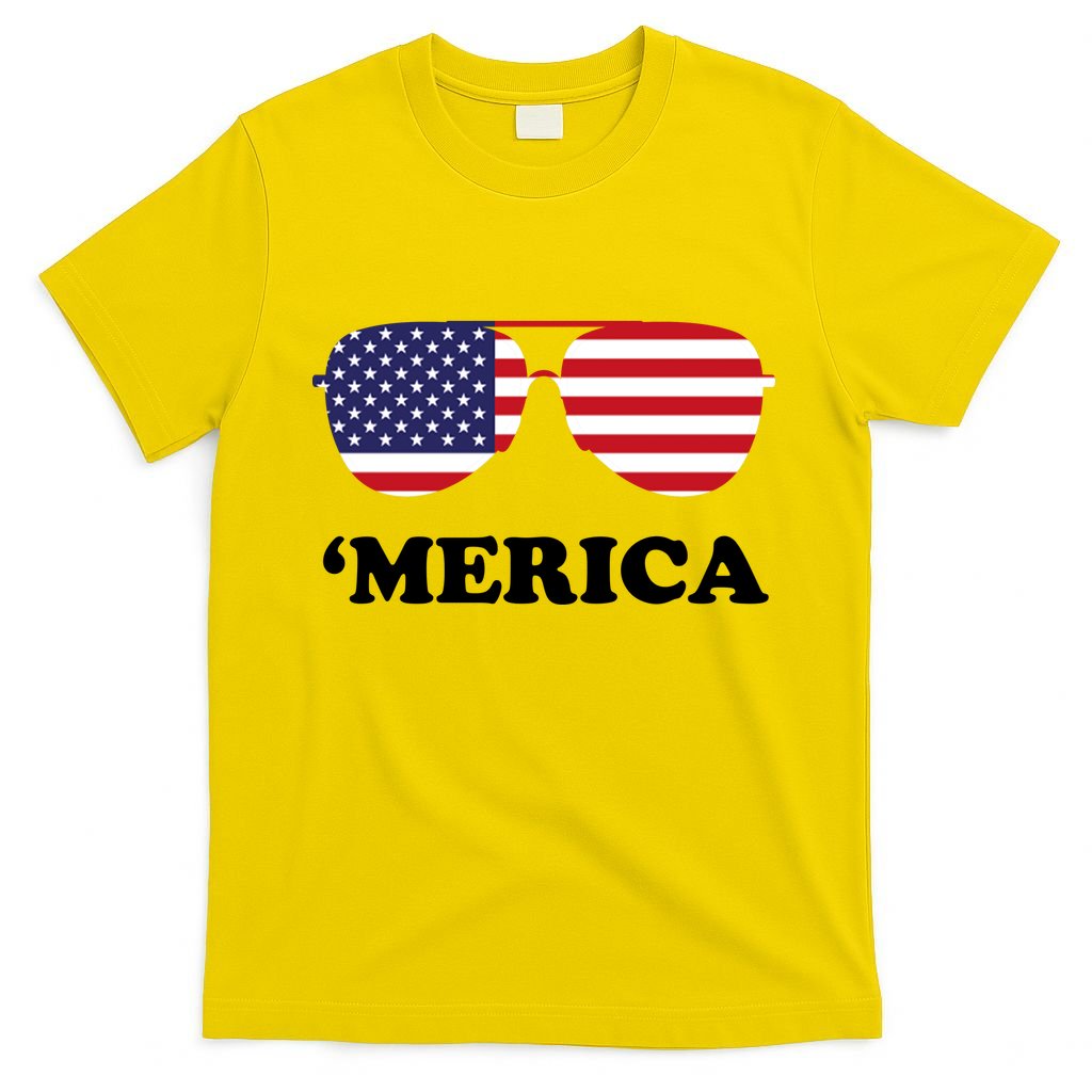 Merica Sun Glasses Shades USA Flag T-Shirt