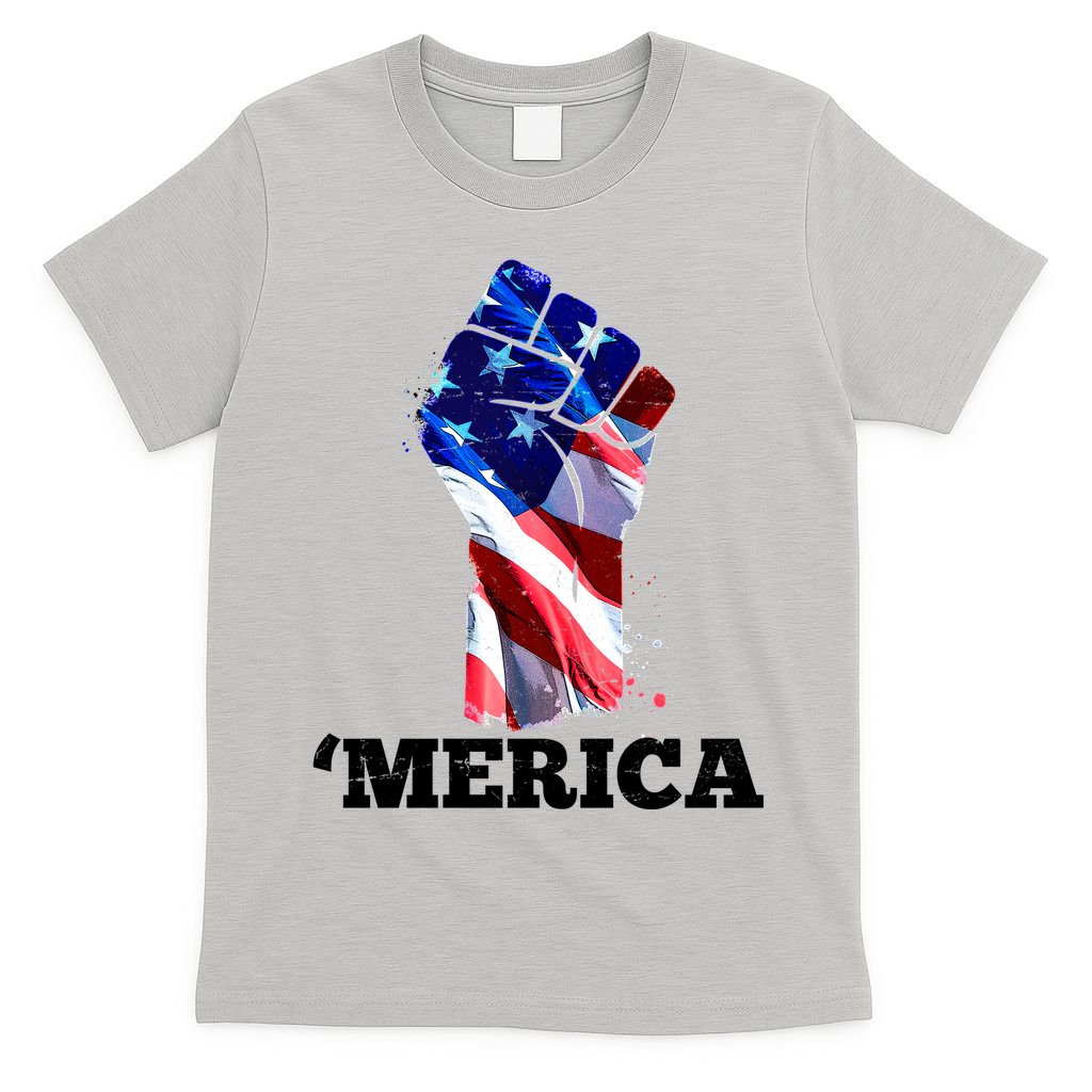 Merica USA American Flag Fist T-Shirt