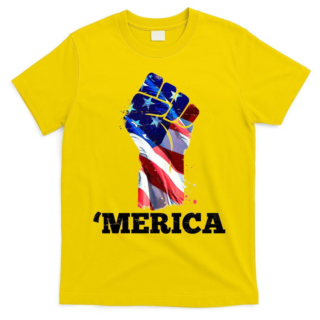 Merica USA American Flag Fist T-Shirt