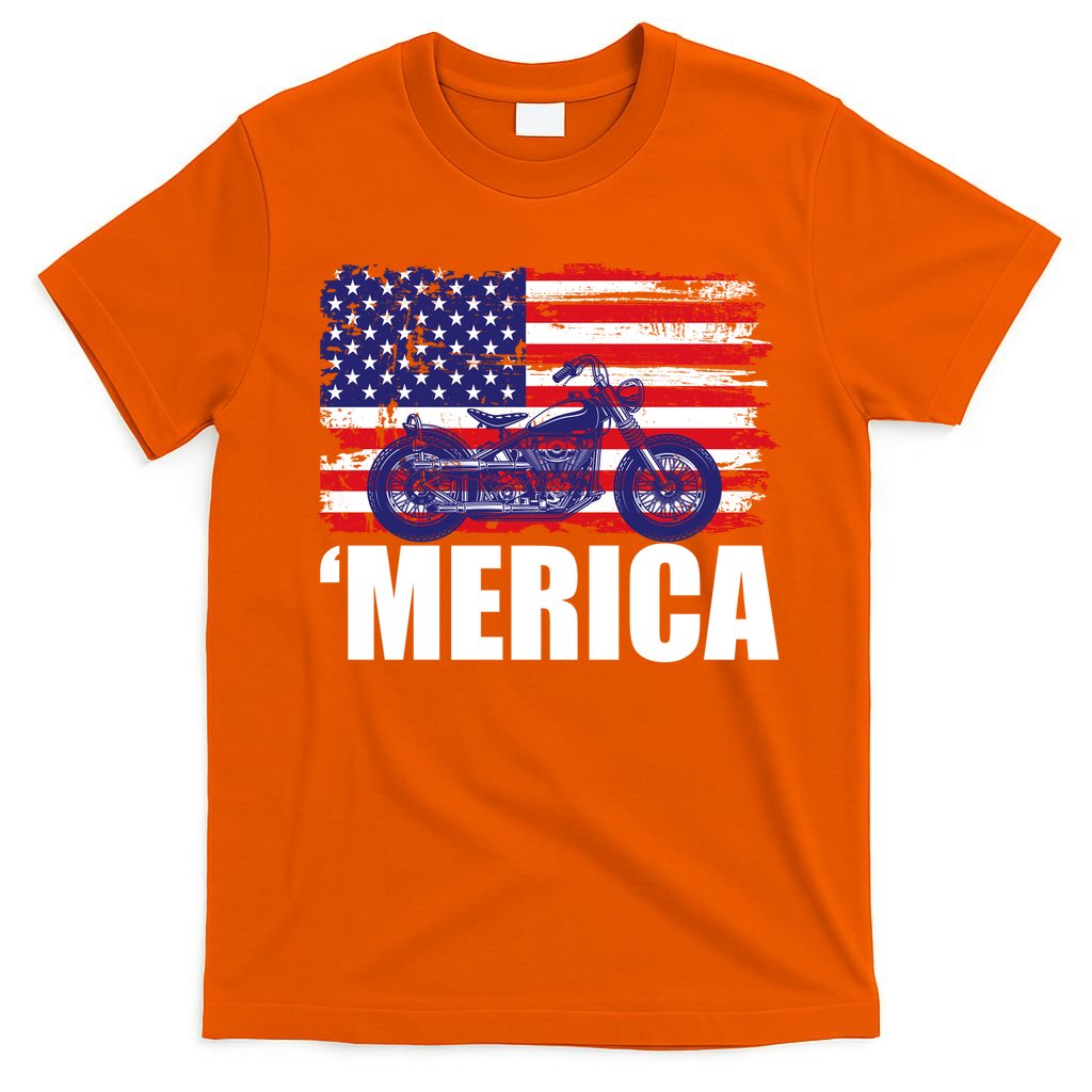 Merica USA Motorcycle  T-Shirt