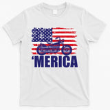 Merica USA Motorcycle  T-Shirt