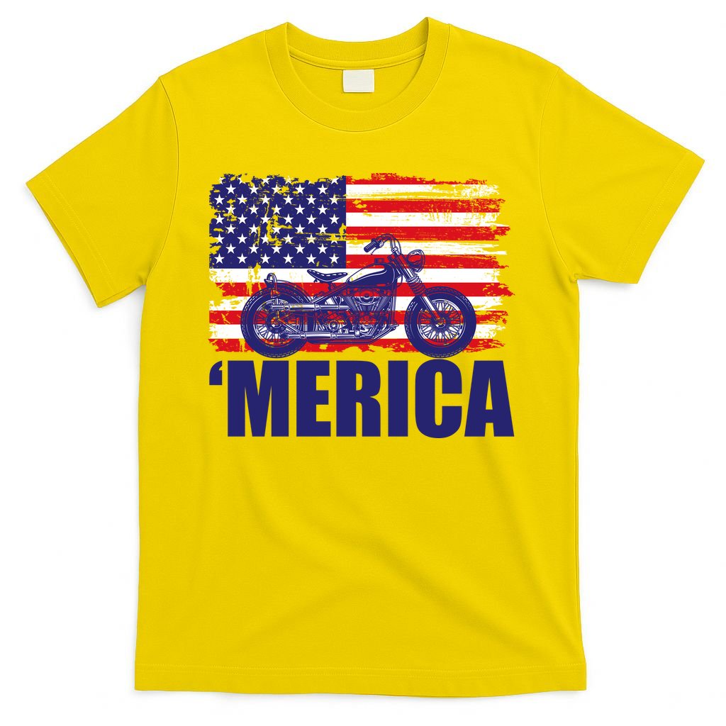 Merica USA Motorcycle  T-Shirt