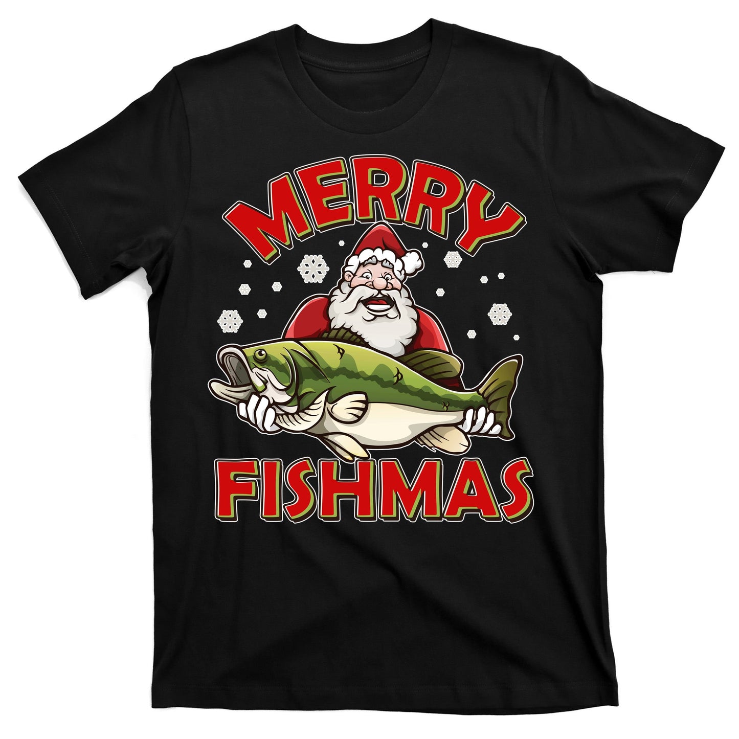 Merry Fishmas Christmas Fish Santa T-Shirt