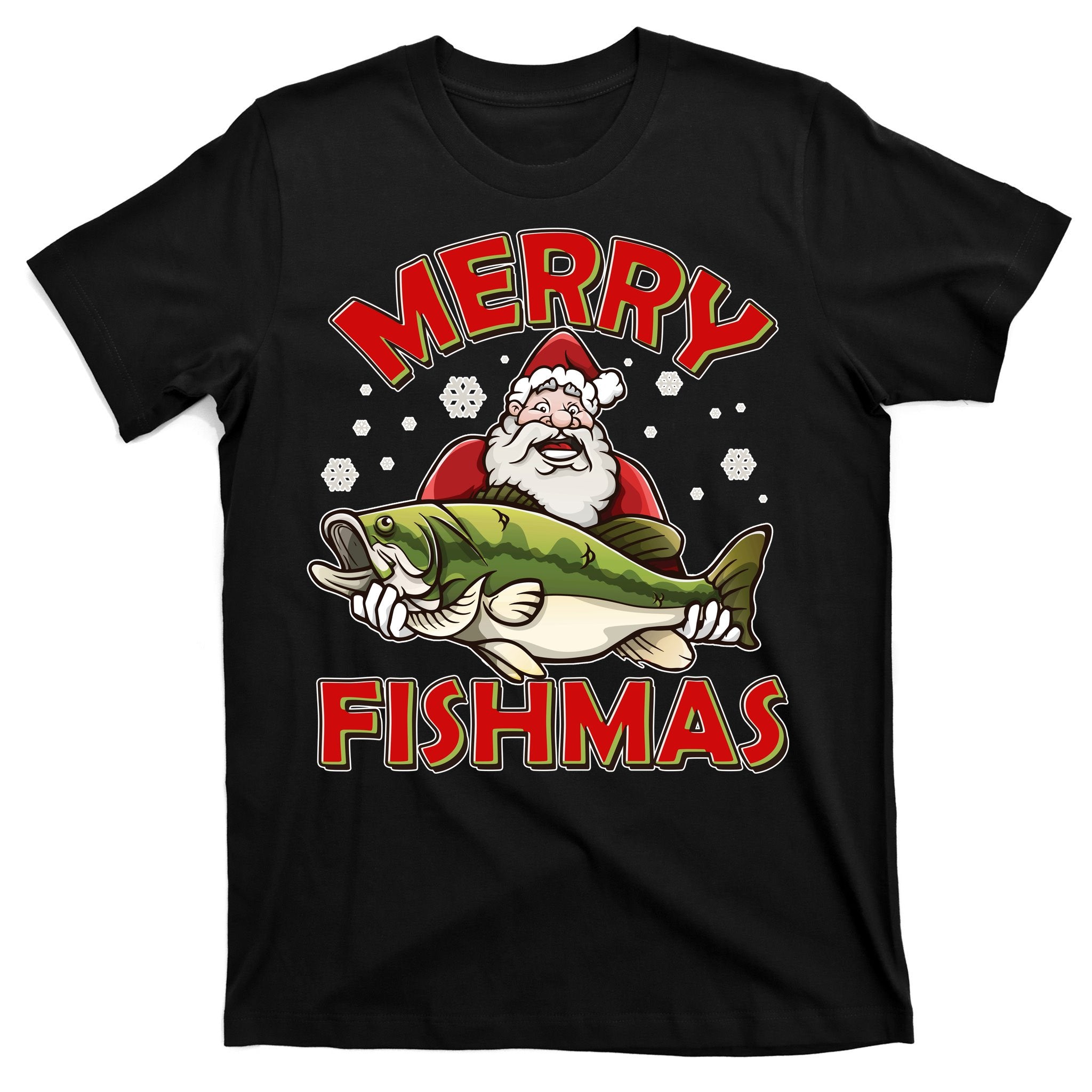 Merry Fishmas Christmas Fish Santa T-Shirt