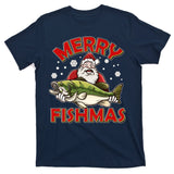 Merry Fishmas Christmas Fish Santa T-Shirt