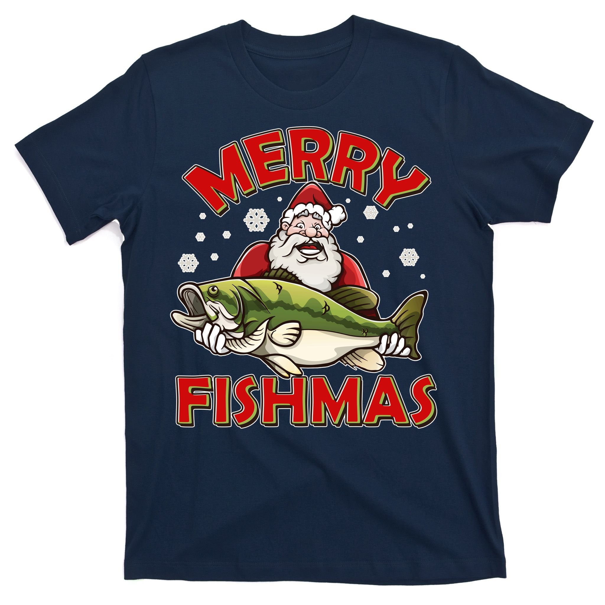 Merry Fishmas Christmas Fish Santa T-Shirt