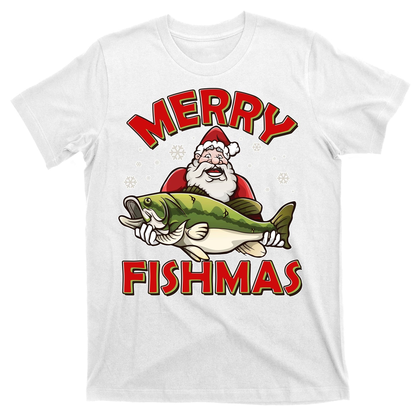 Merry Fishmas Christmas Fish Santa T-Shirt