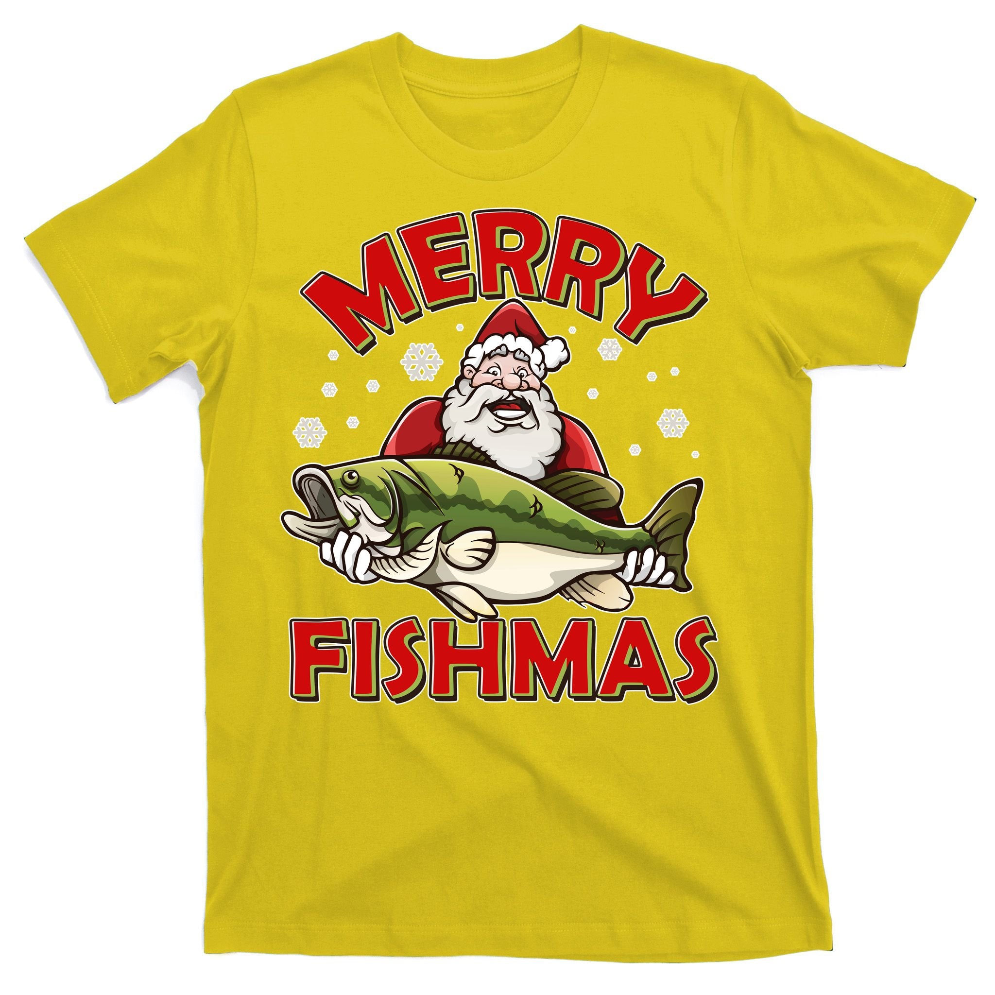 Merry Fishmas Christmas Fish Santa T-Shirt