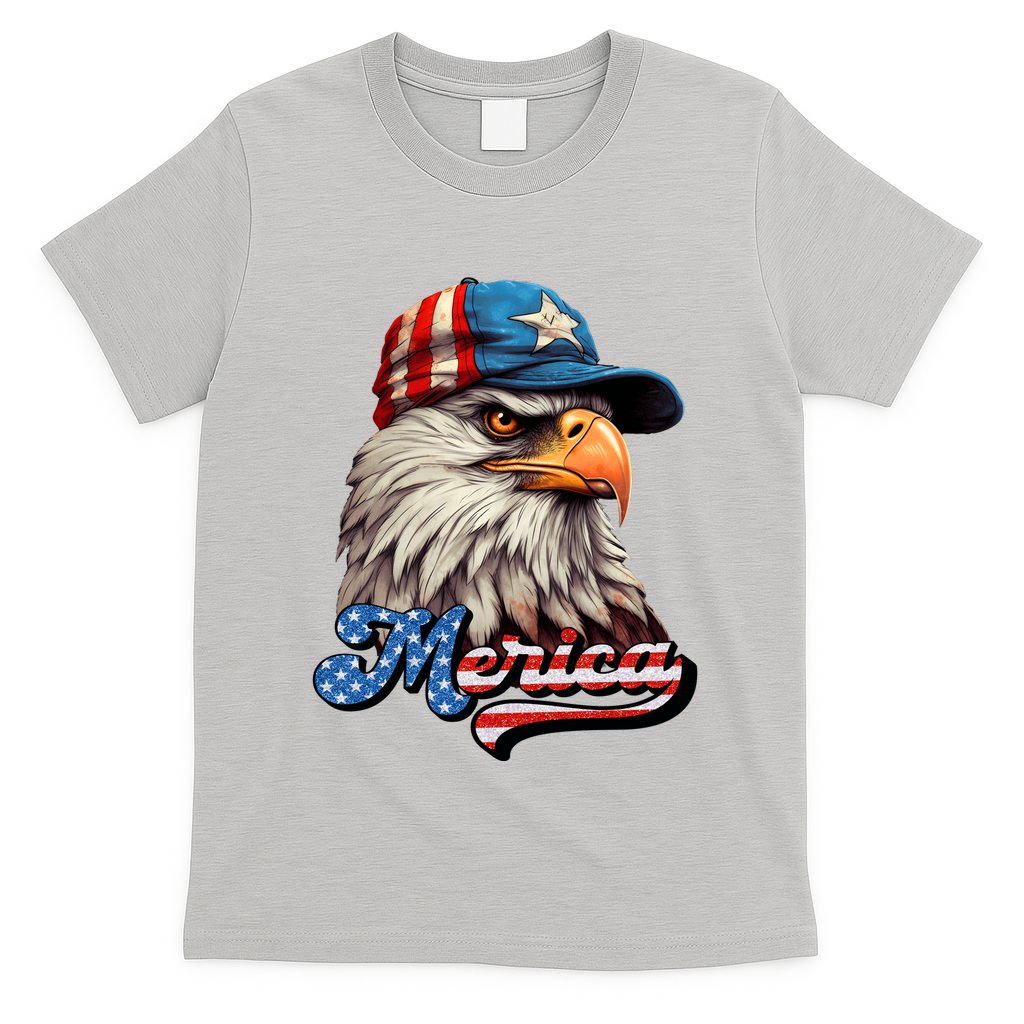 Merica Eagle USA Eagle 4th Of July Patriotic Funny Bald Eagle T-Shirt