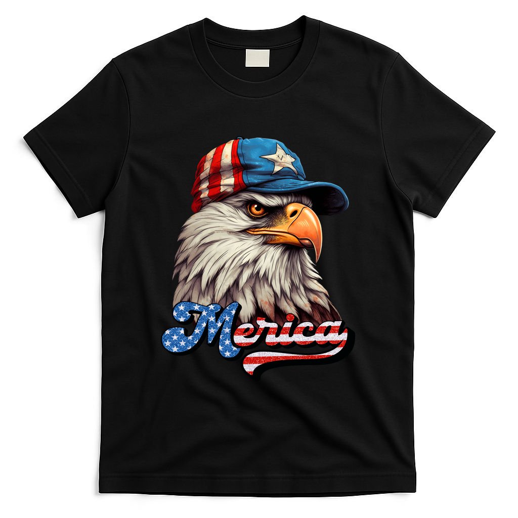 Merica Eagle USA Eagle 4th Of July Patriotic Funny Bald Eagle T-Shirt