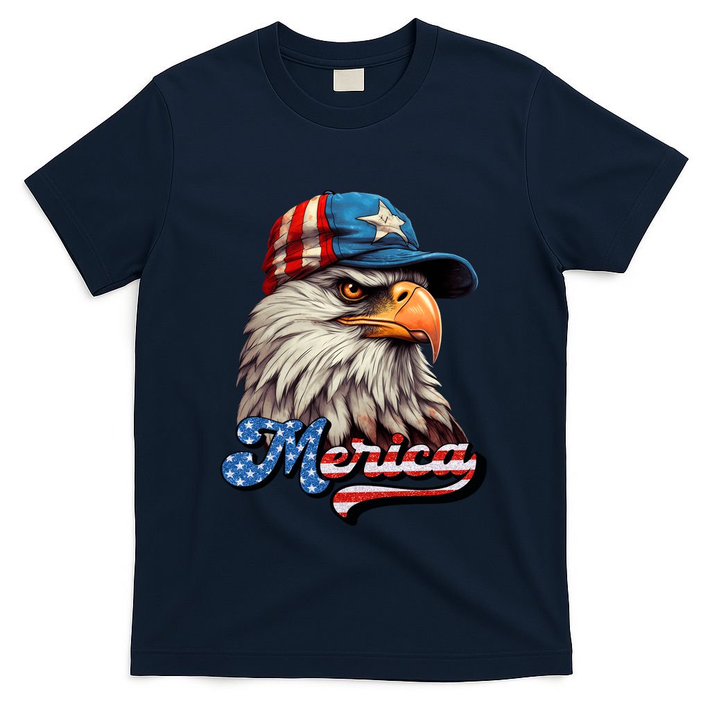 Merica Eagle USA Eagle 4th Of July Patriotic Funny Bald Eagle T-Shirt