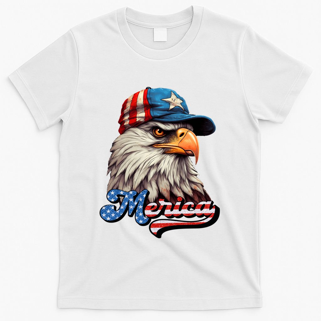 Merica Eagle USA Eagle 4th Of July Patriotic Funny Bald Eagle T-Shirt