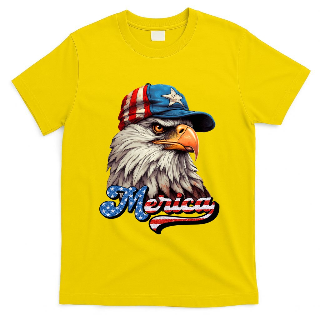 Merica Eagle USA Eagle 4th Of July Patriotic Funny Bald Eagle T-Shirt