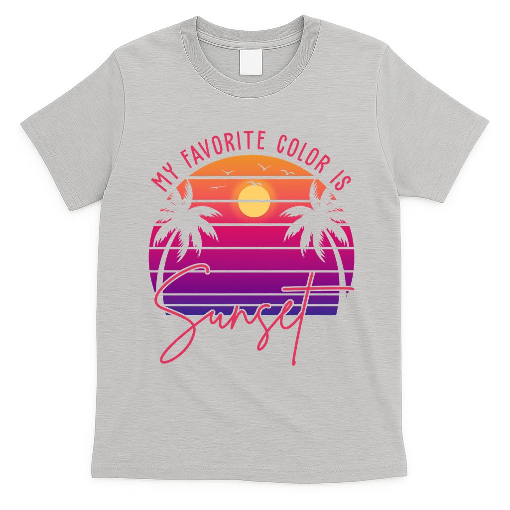 My Favorite Color Is Sunset Summer Retro T-Shirt